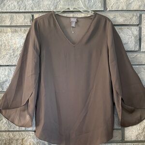Chico's V-Neck Blouse - Taupe